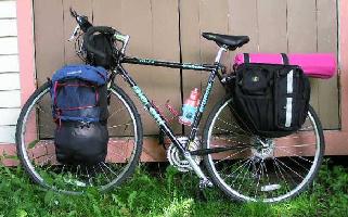 Hannah's bike and panniers