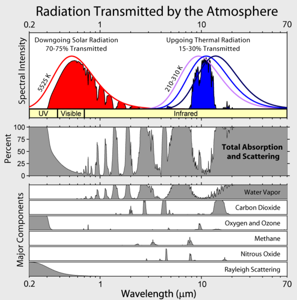 Earth's incoming and outgoing spectra