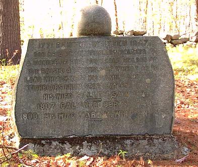 Monument to Reuben Whitten's wheat sharing